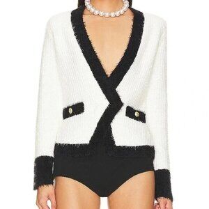 L'Agence Georgia Cardigan Black and White Colors Size MED Ladies
